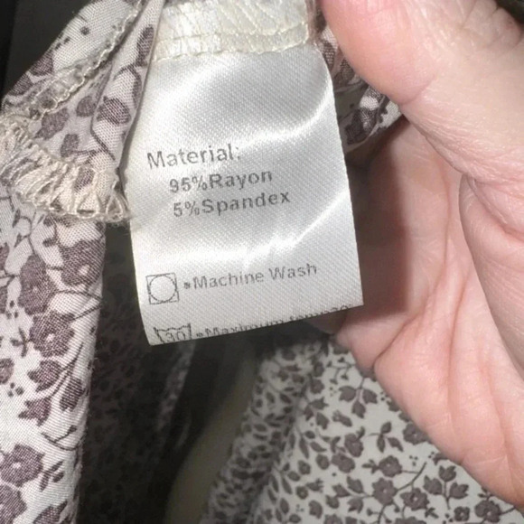 GRECERELLE 2024  Boho Floral Print V-Neck Faux Wrap Floret Coffee Size Large - Picture 13 of 16